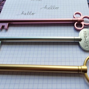 Gelpen, sleutelvorm, school en kantoor, studenten, schrijven, briefpapier, cadeau. Set van 4 geassorteerde kleuren