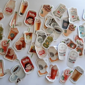Sweet Drinks Stickers, Desert Stickers, Sweet Gift, Indulging Sweet, Sweet Tooth Stickers, For Sweet Lovers, Scrapbook, Memorabilia, 46 pcs