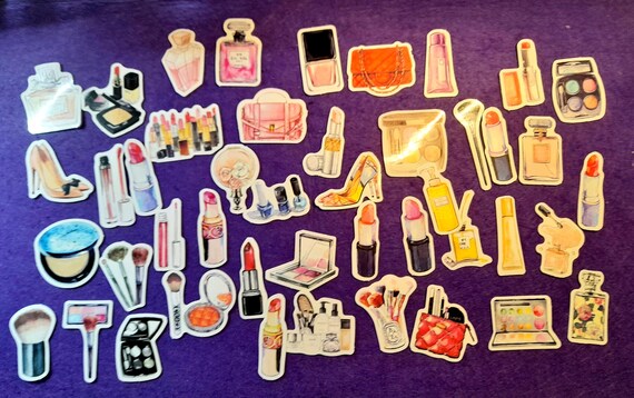 Cosmetic Stickers: Hand-Drawn Makeup, Beauty, and Dress-Up - 20/40 Pieces