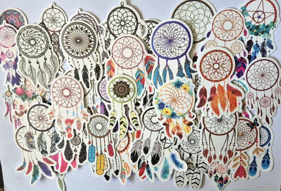 Colorful Dreamcatchers Stickers, 25/50pieces DIY Diary Phone Laptop Luggage Skateboard Graffiti Decals Gift