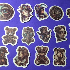 Steampunk Style Stickers, 25/50 pieces Graffiti Stickers, Aesthetic Stickers, Cartoon Decals for Laptop, Luggage, Skateboard, Phone Sticker