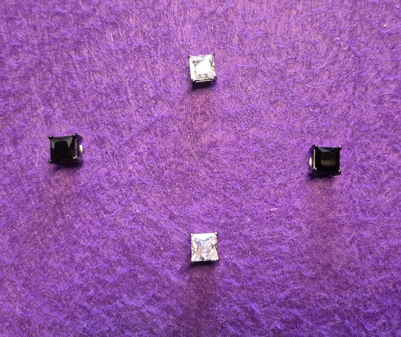 Magnetic Stud Earrings  unisex  Black or Silver Non-piercing Clip Earring Round Magnet Hypoallergenic