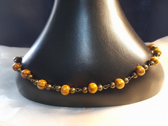Bronze and Wood,  Original Design Necklaces and match earrings, Beaded chain. 2 Styles. In Gift Bag.