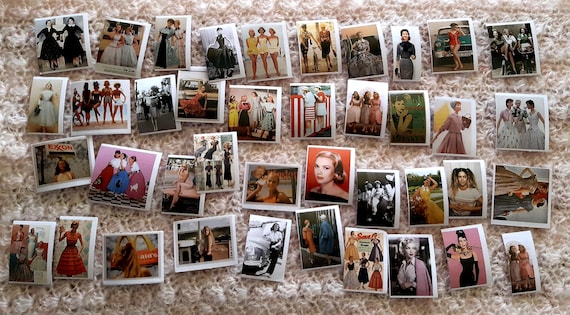 Nostalgic Photos Vintage Dresses Fashion Stickers 1950's Style Designs 19/39 pieces  Retro Stickers Scrapbooking Stationery Supply
