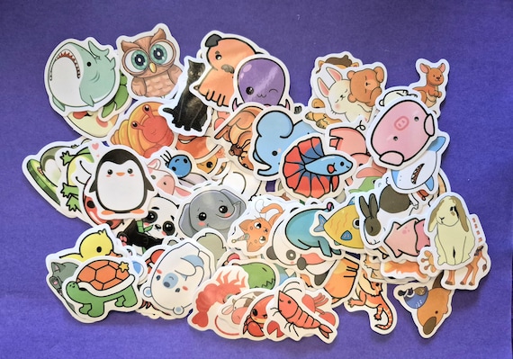 Cute baby animals cartoon stickers, 25/50 pieces. Shiny stickers, Animal Stickers, Educational Stickers, Scrapbooking, Quality stickers