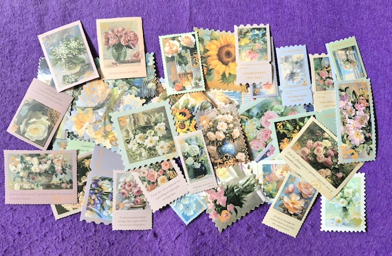 Flowers and Plants Stickers: Botanical labels and quotes Scrapbook Decals (25/50 Pieces)