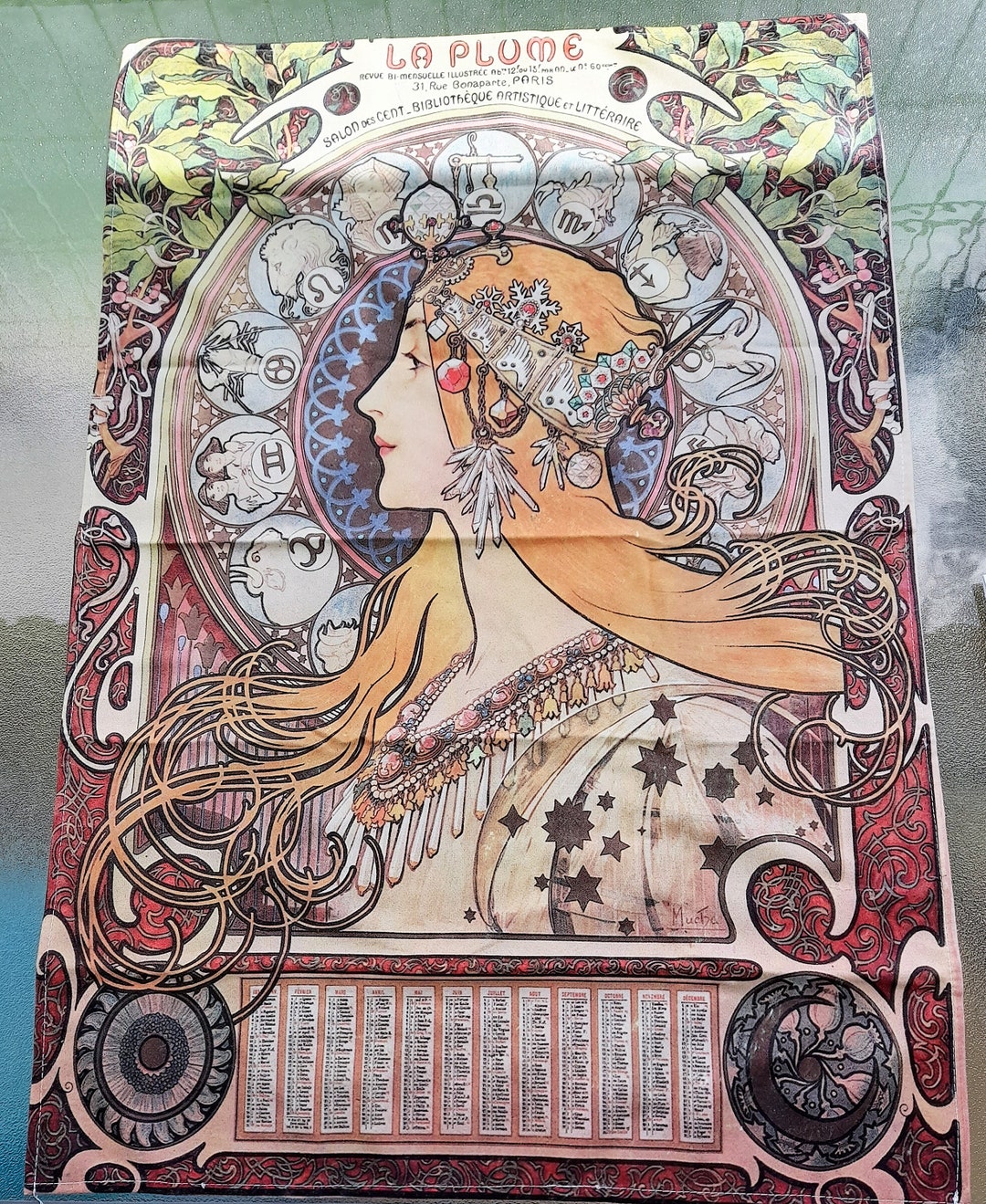 Art Deco Alphonse Mucha Tapestry: Vintage Style Wall Hanging