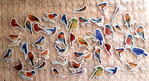 Birds Stickers - Colorful Stickers - 23/46 pieces - Scrapbook Stickers - Decorations -  Journaling - Envelopes - Planner -Scrapbook - Decor