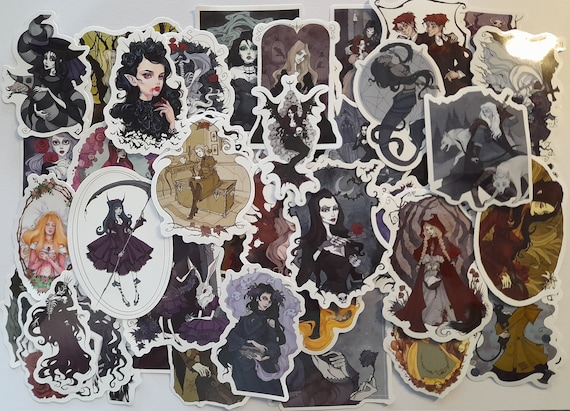Dark Beauties 50pcs Vintage Stickers For Stationery Craft Supplies Scrapbooking Material