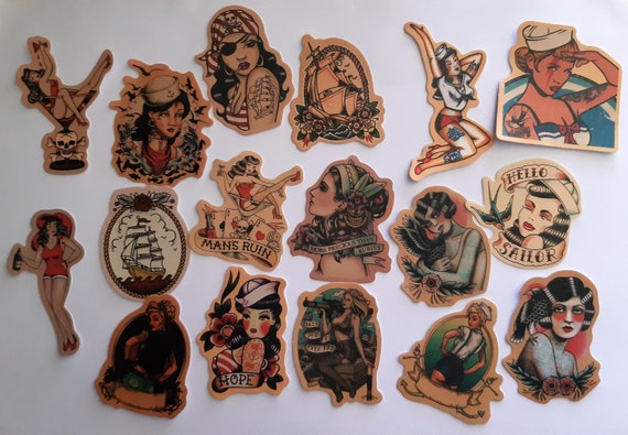 Retro Sexy Pin Up Girl Stickers,  Set of 50 pieces, DIY Skateboard Suitcase Freezer Graffiti Luggage Motorcycle Cool Decal Sticker