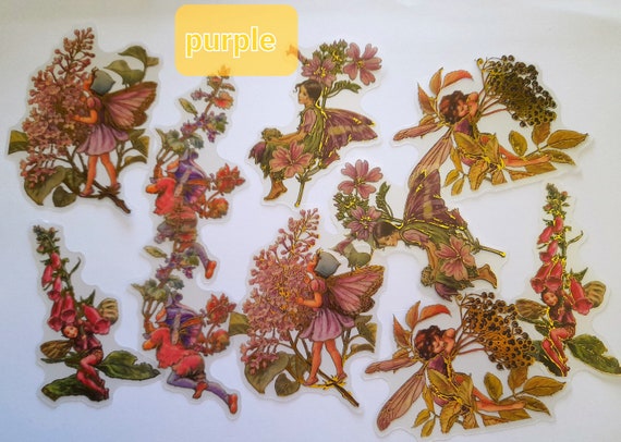 Bright Cute Fairy Series Bronzing details 3 Design 10 pieces Clear Sticker Retro Sticker Decoration DIY Sticker Material Scrapbooking
