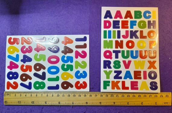 joonnair 24 Fogli Adesivi Lettere Alfabeto Colorati, Lettere Adesive in Vinile, Adesivi con Lettere e Numeri, per Casella di Posta, Logo, DIY Decoro Artigianato Scrapbooking