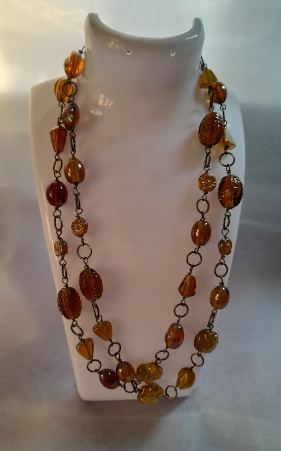 Hand-Made Beaded Necklaces, available in 2 Styles, Red Chalcedony or Brown Glass Beads. In Velvet Bag