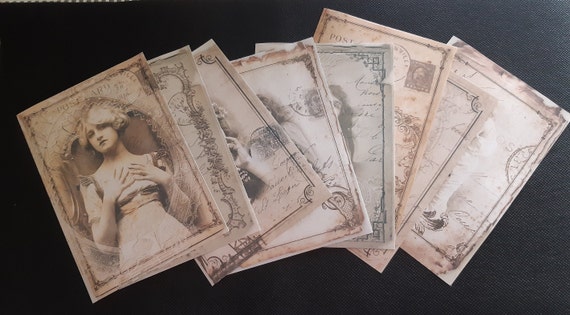Vintage Yellowed Old Photo Series, Stickers, 4/8 pieces. DIY, Journal, Scrapbook, Album, Diary, Mobile, Computer, Decoration, 15x10 size