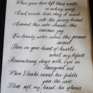 Il tuo testo la mia calligrafia, Poesia inglese, Lettere d'amore, Personalizzato scritto a mano immagine 2