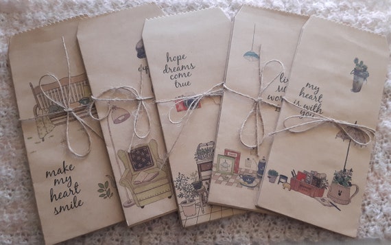 Envelopes with quote, 2x5 pieces, assorted,