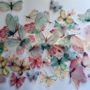 Prachtige vlinderstickers, PET-stickers, plastic stickers, bruine vlinder, groene vlinder, blauwe vlinder Set van 20/40 stuks Scrapbooking