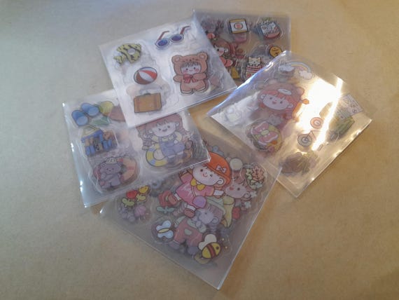 Boys and Girls Chores, 10/20Pcs, Kawaii Style Stickers, Plastic Stickers, Assorted Designs, Scrapbooking Cute DIY Decoration, Stationery