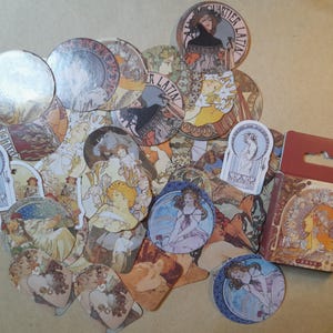 1920s inspired Stickers - Vintage Paper Stickers - Set of 45 pieces - In Cute carton box - for Scrapbooking - Journal and decorations