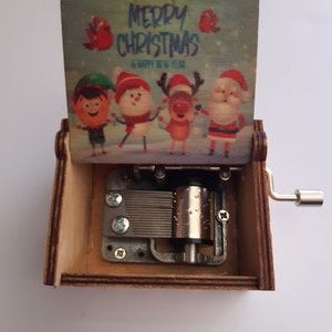 Christmas Music Box - Christmas Gift - Wooden Music Box - Cute Christmas present - Merry Christmas decoration - Music box - 2 designs