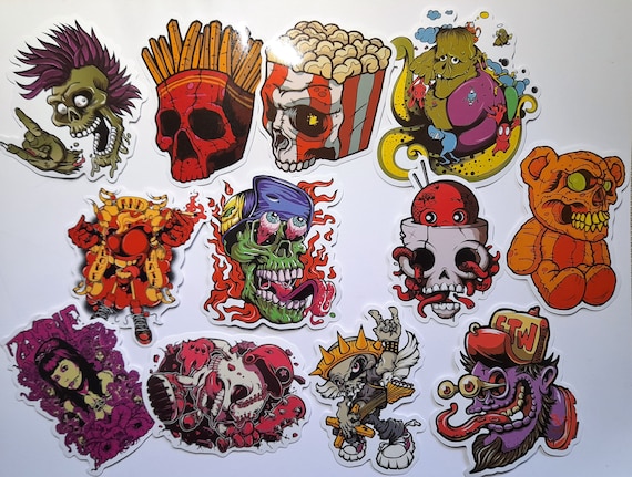 Funny Skull Devil Zombie Demon Skeleton Sticker 25/50pcs for Phone Laptop Guitar Skateboard Motorcycle Car Waterproof Stickers