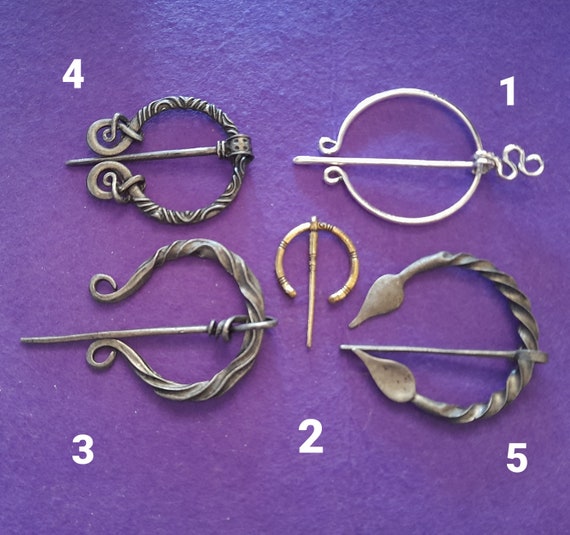 Viking Retro Brooch - Penannular Shoulder Shawl Scarf Clasp - Cloak Pin - Medieval Viking Metal Pin Badge - Pagan Pin - 5 styles available