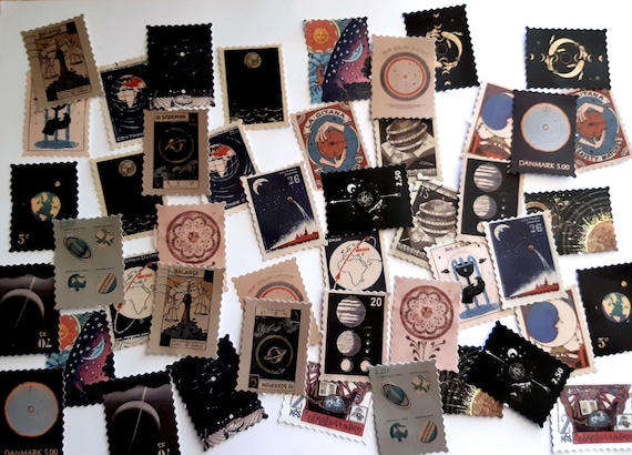 Stickers, Astronomy 2, Set of 46, Vintage Style