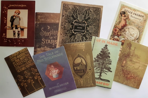 Stickers, Old Books Cover Vintage Junk Journal Planner Scrapbooking Material Decorative Stickers DIY Craft Photo Album Journal Planner