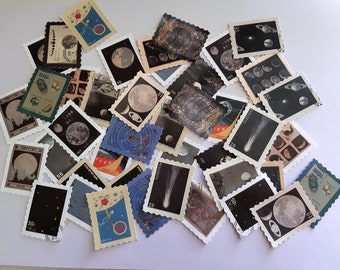 Vintage Stamps Stickers, Astronomy Stamps Stickers, 23/46 pieces Postal Stamps Design, Decorative, For Scrapbooking, Envelopes, Journal.
