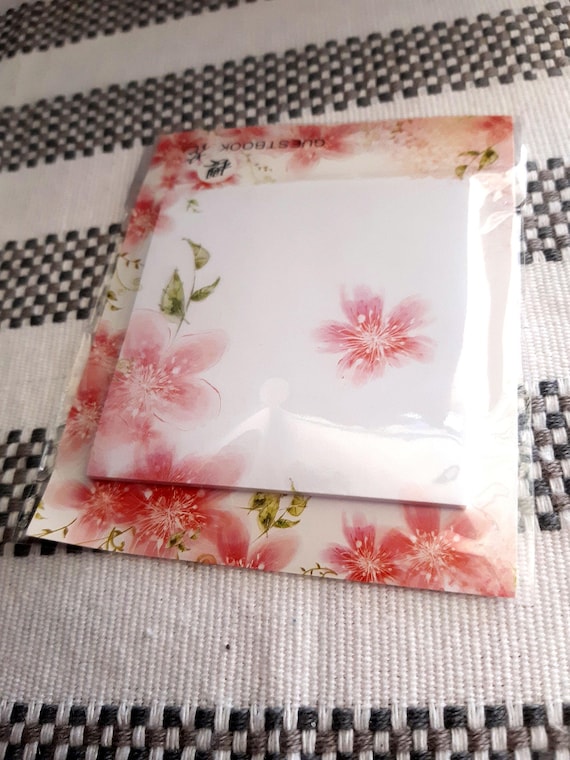 Sticky notes, Japanese Sakura style, 2 assorted notebooks, 30 pages each