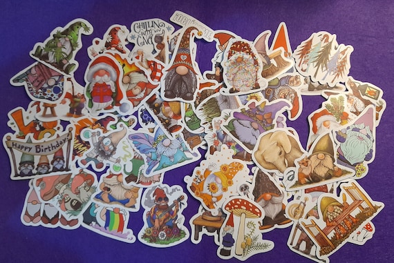 Planet Gnomes Stickers - Gnomes Stickers - Elves Stickers  - Christmas Stickers - 30/60 pieces - Gift Labels - Christmas Decoration