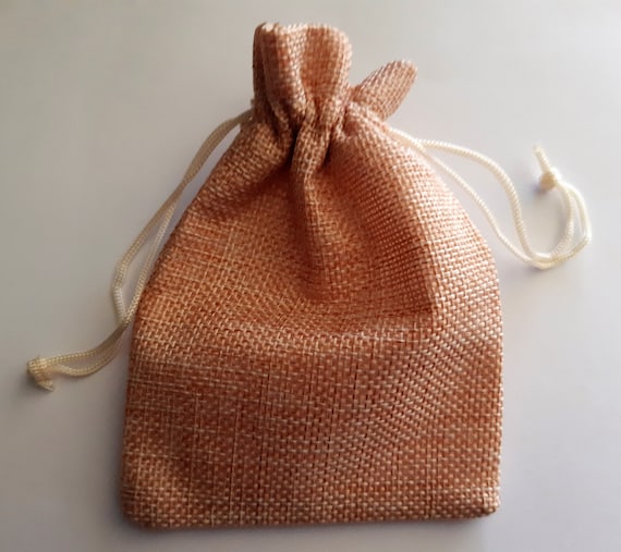 Linen Gift bags - Jute Drawstring Pouch -  Pack of 4 - For Packaging and Favor - Gift Wedding Party -Christmas Candy Bags