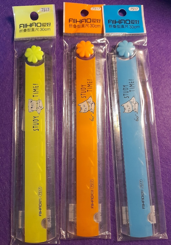 Creative Folding Ruler Graphic Ruler 3 Colours available 1 piece Student Stationery School Office Supplies Gift
