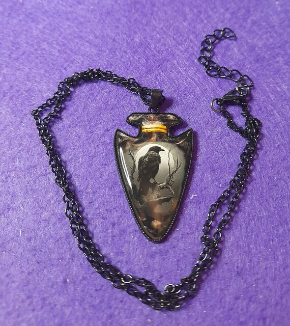 Black Crow Necklace, Black Chain Hip Hop Necklace Stainless Steel Jewelry Accessories Halloween Party Gifts