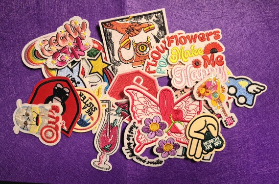 Colorful Embroidery Iron-On Patches For Clothing, Ironing Sew On, Cloth  Repair. 6 assorted pieces