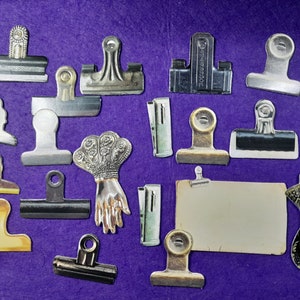Imitação de clipes de papel vintage. 19 peças. Para DIY, Scrapbooking, Junk Journal, Decoração de colagem, Material de cartão grosso (sem palitos)