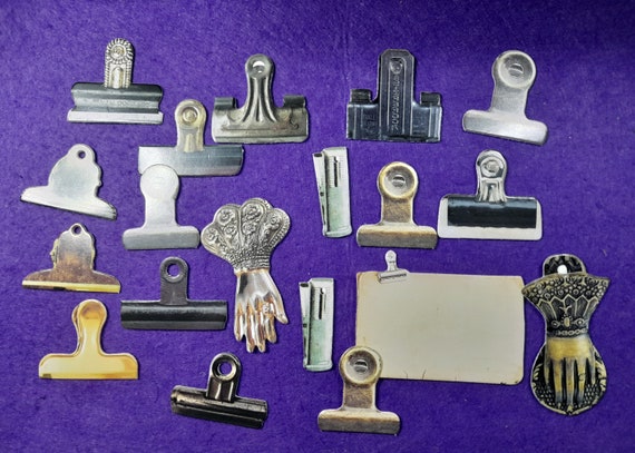 Vintage Paper Clips imitation. 19 Pieces. For DIY, Scrapbooking, Junk Journal, Collage Decoration, Thick Card Material (No sticks)