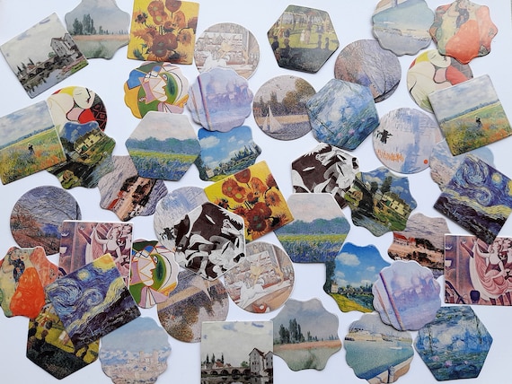 Art Gallery Stickers, Famous Painters Artwork, 46pcs, Art Lovers Stickers Label DIY Scrapbooking Diary Planner Albums Decoration Gift Labels