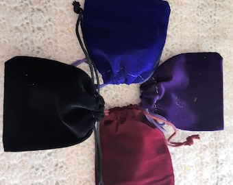 Velvet Drawstring Pouch Set: Purple Favor Bags, Jewelry Packing (15x10 cm)