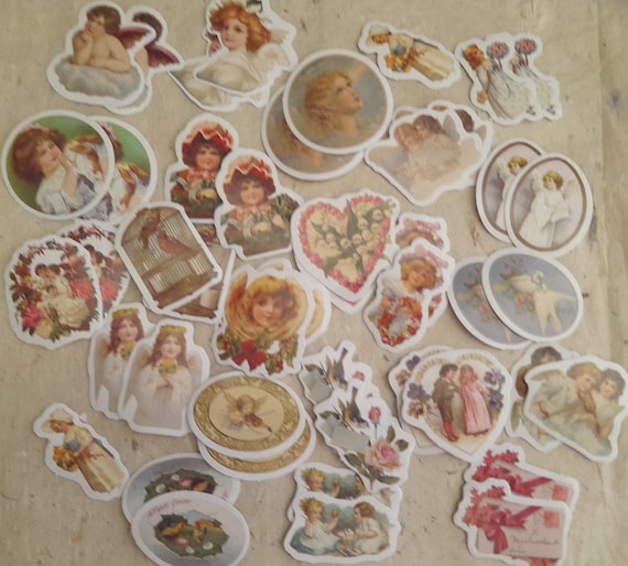 Retro Angel Dream Stickers 23/46 pieces Vintage Style for Decoration Scrapbooking DIY Arts Crafts Album Journaling Planner Paper Stickers
