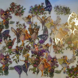 Adesivi Fata Viola, Adesivi Fata Trasparenti, Confezione Bellissima, Fate Viola Magiche, Amici Fate Mistiche 22/45 pezzi, Adesivi PET