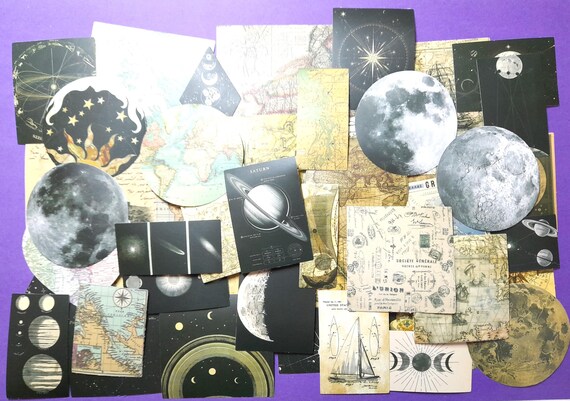 Space Special Experience Stickers, Vintage Style Stickers, Astronomy Sticker, 50PCS Notebook Bike Scooter Waterproof Sticker Vinyl Label