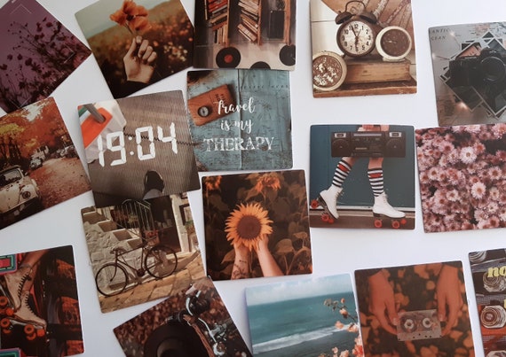 Retro Landscape Lens Stickers, memorabilia,  28/56 pieces Aesthetic Stickers Guitar Suitcase Freezer Motorcycle Graffiti Decal Cool Sticker