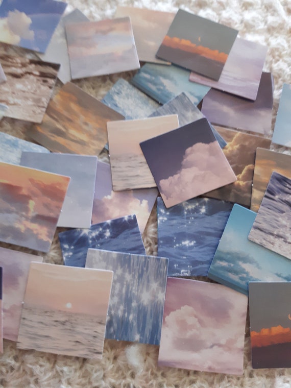 Colorful Sky pictures, Nature views Stickers, set of 23/46 pieces, High quality decoration, scrapbook stickers, memorabilia, dairy, journal