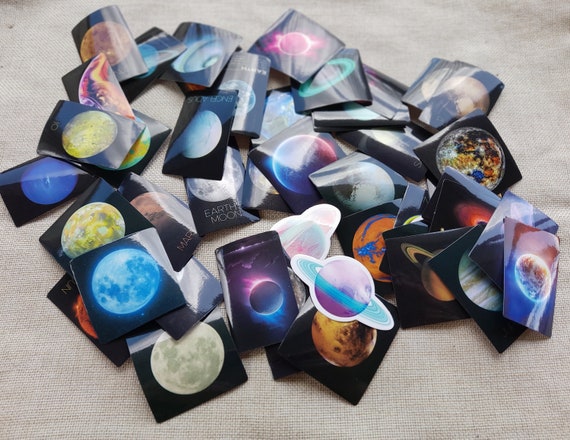 Space DIY Planet Sticker 50PCS Notebook Trolley Case Bike Scooter Waterproof Graffiti Gift Toy Sticker