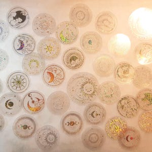 Cielo brillante, etiquetas translúcidas, pegatinas para mascotas, pegatinas decorativas, materiales para scrapbooking y etiquetas. 35/70 piezas