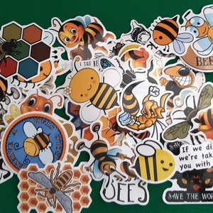 Save The Bees Cute Honeybee Cartoon 50pcs Scrapbooking Phone Laptop Car Stickers Pack for Kids Toys Notebooks Stationery Sticker