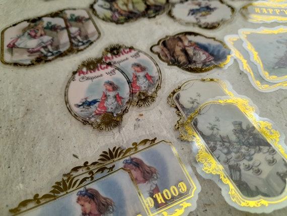 Fairy tale series Golden Stickers 30 pcs Decorative PVC Scrapbooking DIY Label Diary Stationery Album Journal Planner Vintage Pet Stickers