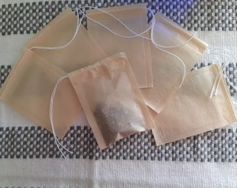 Empty Tea Paper bag. Drawstring. Tea Infuser Bag. Pouch for Loose Leaf. 20 bags. Available in 2 sizes