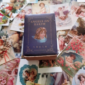 Vintage Stamps (non stick), 100 pieces in box, Gimue Stationery, 3 Collections: Angels, Van Gogh, Childhood